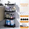 Utility Rolling Storage Cart Trolley with Lockable Wheels Large Capacity Multiple Layers Design Multifunctional Storage Shelves Rolling Cart Organizer