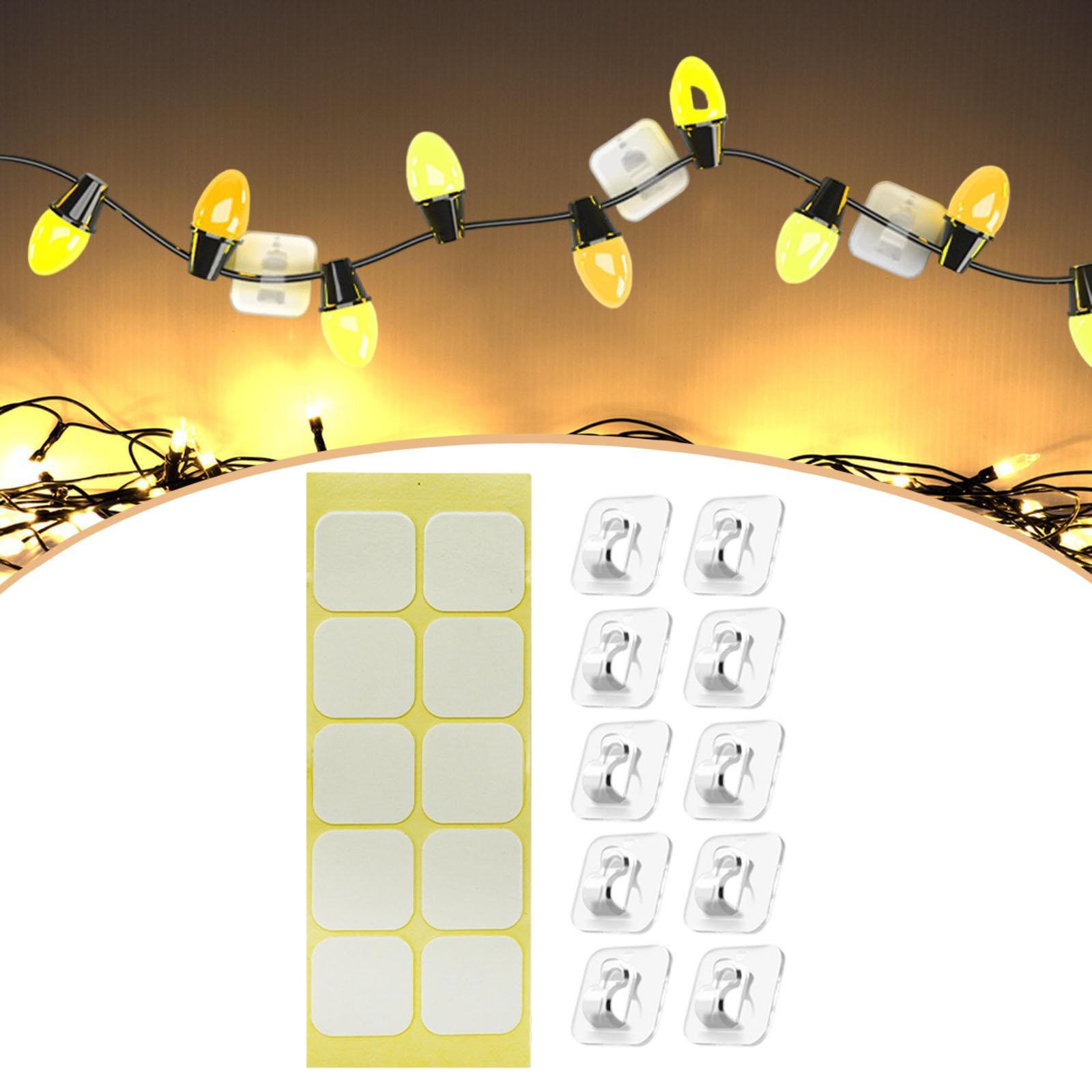 

Sticky Cable Clips Wall Hooks Multipurpose Easy Installation Outdoor Light Clips for Car Hanging Decorations Laptop PC TV