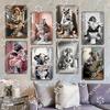 Funny Toilet Tin Sign Vintage Metal Poster Rabbit Raccoon Cat Dog Metal Plates Retro Wall Decor for Cafe Bathroom Home