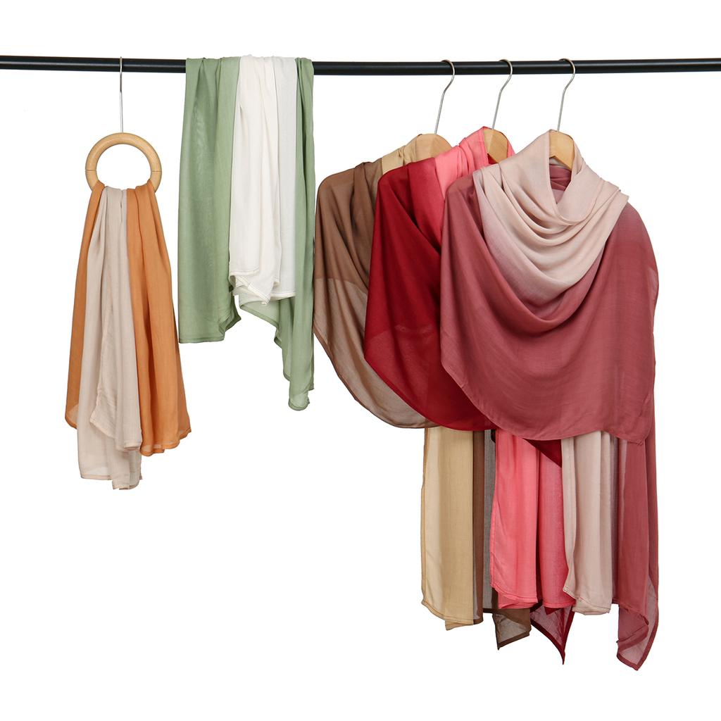 New Arrival Gradient Cotton Rayon Hijab Scarf For Women Muslim Hiabs Ombre Big Size Shalws Headscarf Wraps Headband Islam Turban