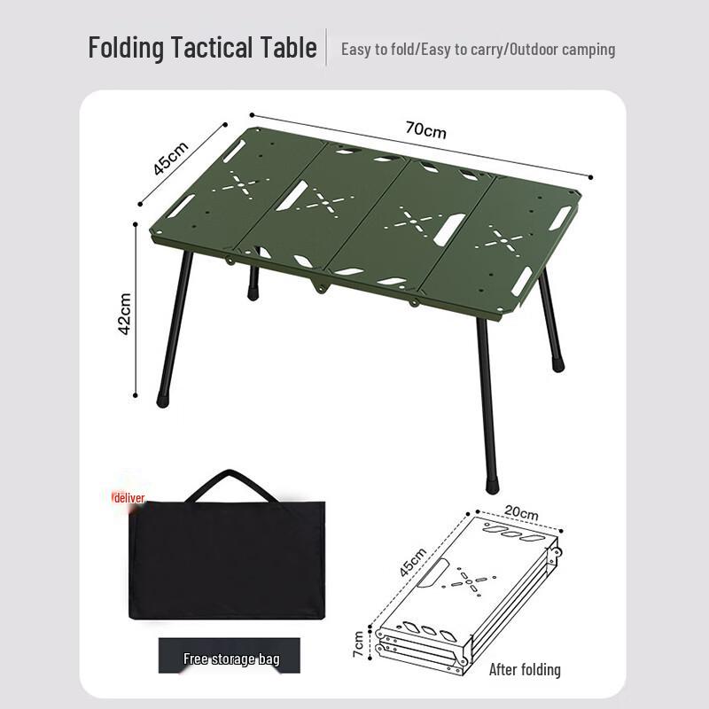 OEING Foldable Aluminum Tactical Camping Table