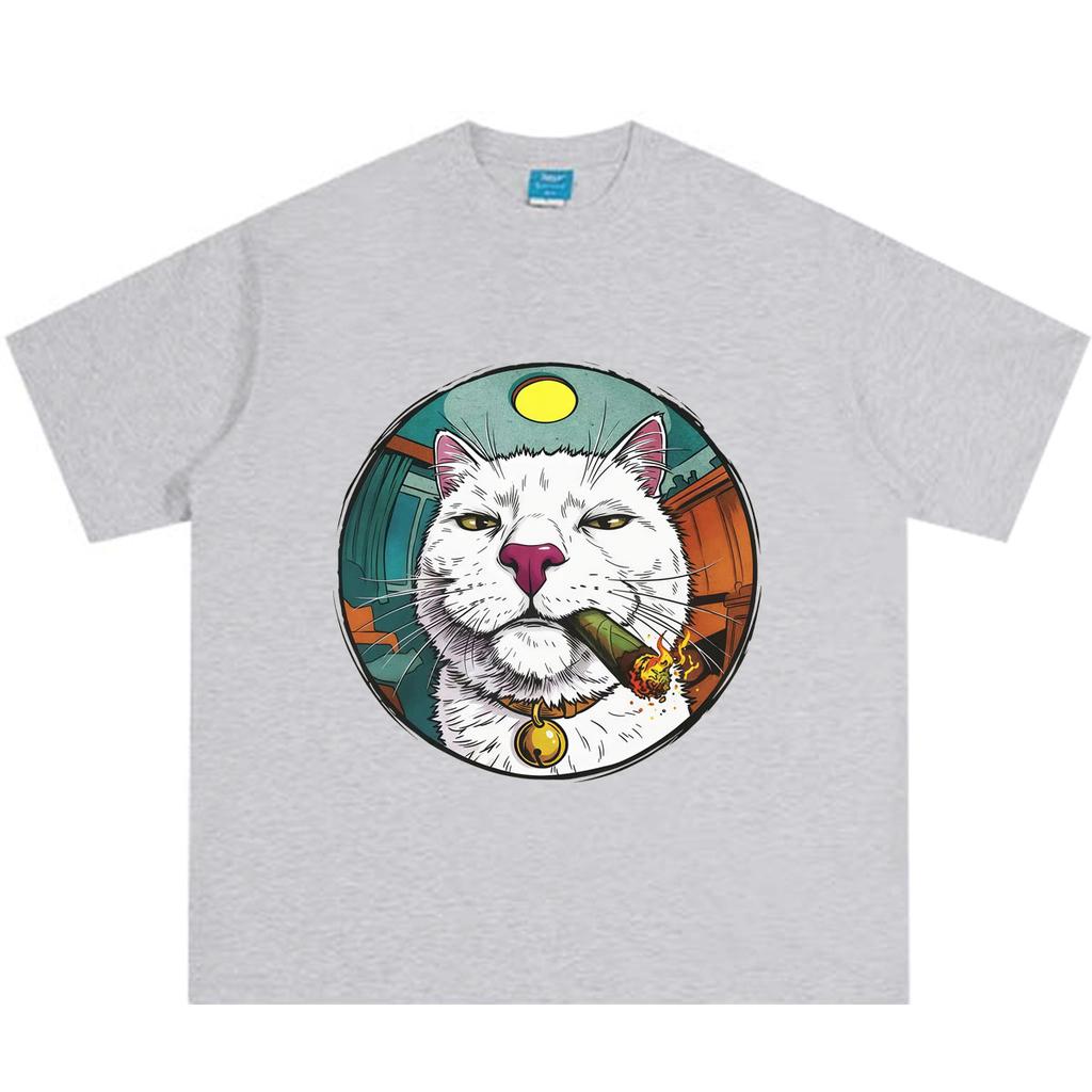 Funny Cat Meme Tshirt Unisex Unisex Fashion Vintage Tshirt Shortsleeved Loose Hiphop Cotton Casual Tshirts Streetwear