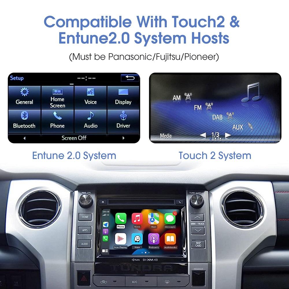 Wireless Carplay Android Auto For Toyota Touch2/Entune2.0 System For TOYOTA Corolla Camry CHR RAV4 Highlander 14-19 Car Decoder