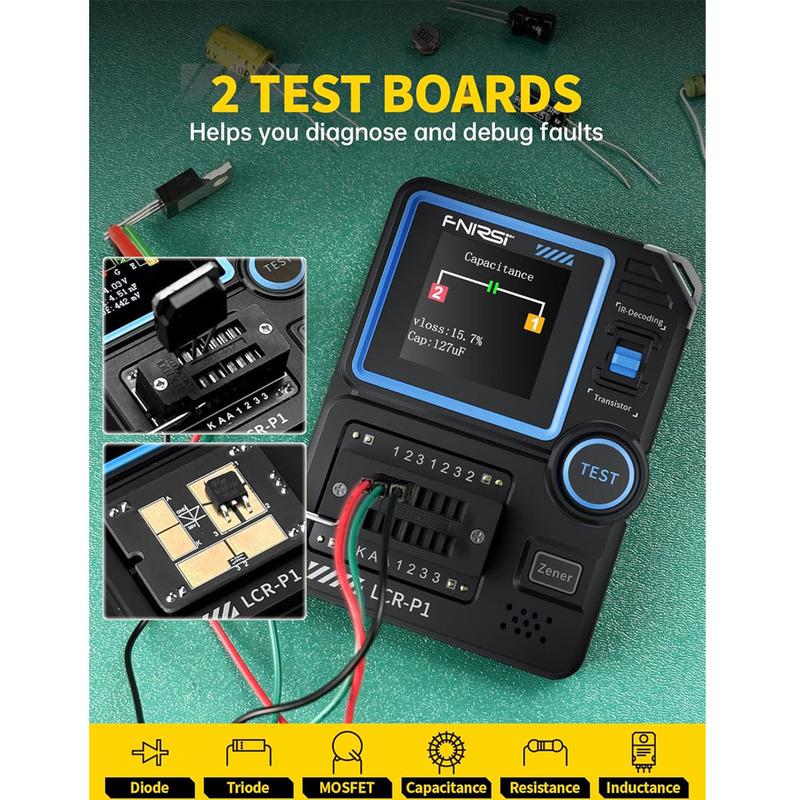 FNIRSI LCR-P1 Transistor Tester,Transistor Capacitor Tester,SMD Electronic Component Tester,Diode Triode Zener Diode Resistance