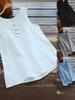 Plus Size Women's Sleeveless Cotton Linen Retro Round Neck Vest