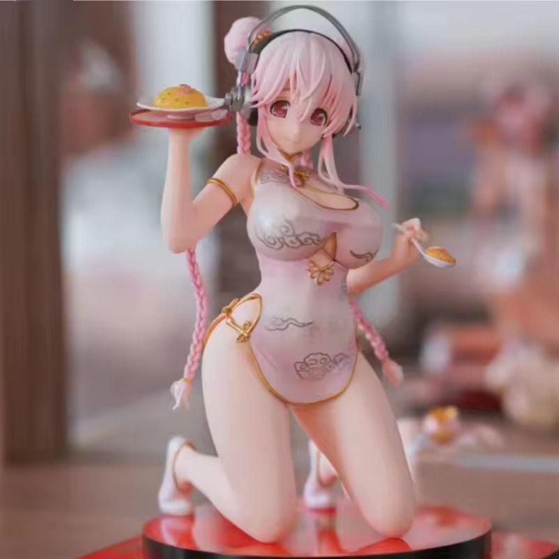 Emontoys Sonicomi Super Sonico Figure Cheongsam Anime Girl Pvc Action Toy Statue Game Collection Model Doll 1/7 Poseable Articulated Scale Detailed