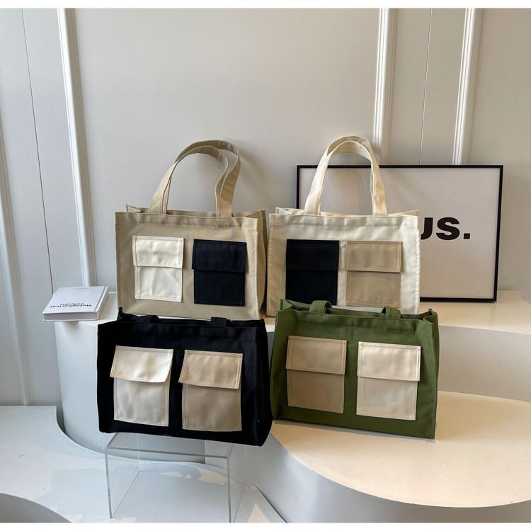 Large Capacity Stylish Canvas Tote Bag For Women Street Fashion Shoulder Bag