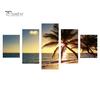 Sea Tree Coconut 5pcsset Sunset Wall Unframed Painting Living Room Home Decor