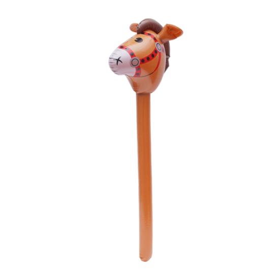 Inflatable Horse Head Stick 37" Party Prop for Kids' Races Photos PVC Horse Stick Carnival Toy for Horse Themed Events Birthdays