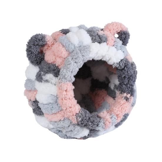 

Плюшеве гніздо для птахів М який круглий будиночок для птахів з вушками Затишний теплий гамак для папуги Пухнаста печера-гніздо для нерозлучника, конура, хвилястого папужки, корели 17cm