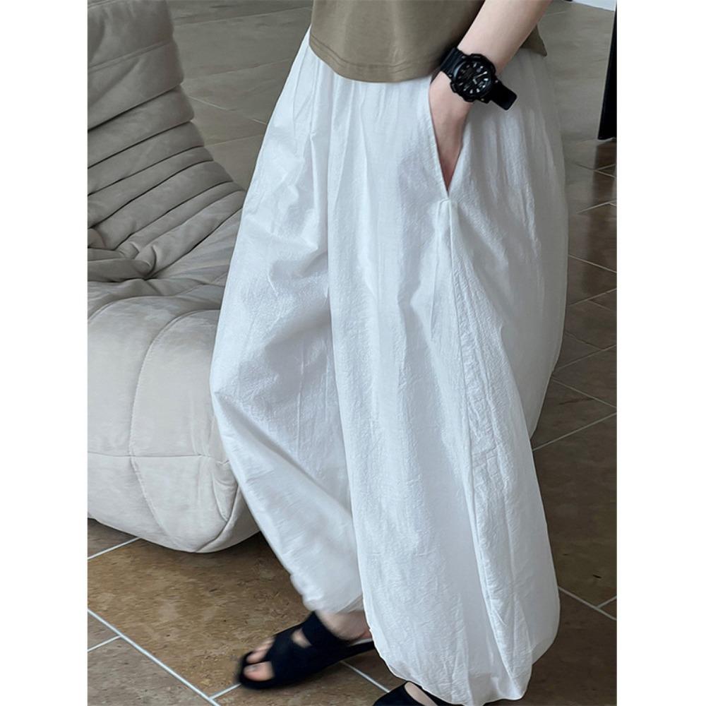 Breathable Cotton~summer New White Loose Bloomers Women's Design Wide Leg Pants Yamamoto Pants Relaxed Pants