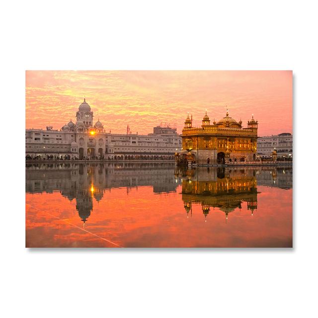 Sikh-Ölgemälde, goldener Tempel, Amritsar-Posterwand, indische heilige Wohnzimmerdekoration