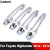 For Toyota Highlander 2014 2015 2016 2017 2018  Chrome Car Door Handle Covers Trim Side Handles Catch Overlay Accessories