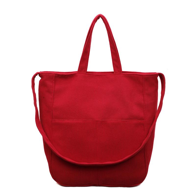 

2025 new solid color casual tote bag large capacity commuter cloth bag female students class shoulder handbag simple