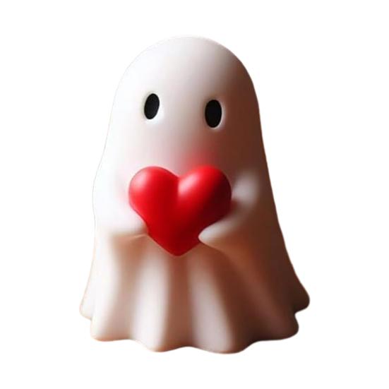 Love Heart Ghost Hanging Decoration Halloween Indoor Outdoor Car Rearview Mirror 2D Flat Acrylic Cartoon Ghost Hanging Ornament Pendant