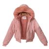 Cotton-padded Women's New Big Fur Collar Short Corduroy Loose Fleece Warm Thickened Student Cotton-padded Jacket Women
