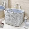 Vintage Velvet Peony Storage Basket With Floral Pattern For Home Organization