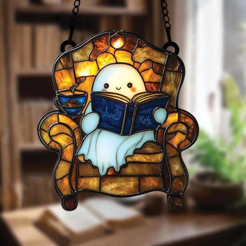 Halloween Window Decoration Acrylic Hanging Art For Home Garden Office Classroom Indoors Outdoor Seasonal Decors