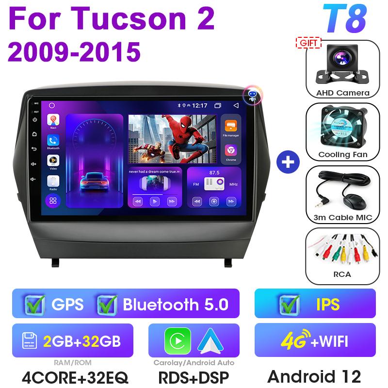 2 Din Android 12 Autoradio Für Hyundai Tucson 2 LM IX35 2009 - 2015 Multimedia Video Player GPS 4G Carplay Auto Stereo Kopf Einheit