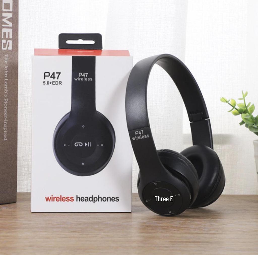 P47 Wireless Bluetooth Foldable Headphones with Heavy Bass – Ideal Gift for Sports Enthusiasts