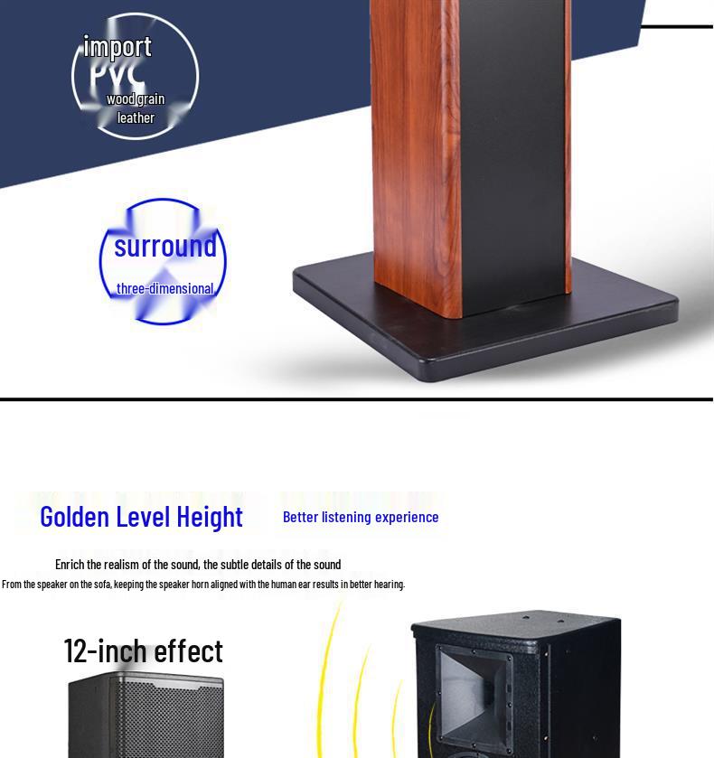10" & 12" Solid Wood Surround Speaker Floor Stands - HIFI Rack Base