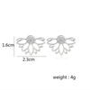 1 Pair New Fashion Flower Earrings Front Back Flower Lotus Stud Earrings For Women Ear Jacket Jewelry Gift Party Best Friend
