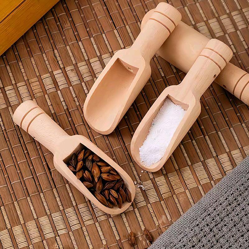 3 Stück Mini-Holz-Salzlöffel Badesalzschaufel Natürliches Holzschaufel für Badesalze Süßigkeiten Honig Gewürze Zucker Tee Kaffee Küchenwerkzeuge