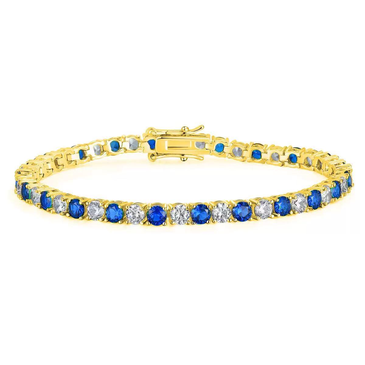 Royal Blue Gemstone Fashion Bracelet: Versatile Light Luxury Jewelry 6-inch (16cm)