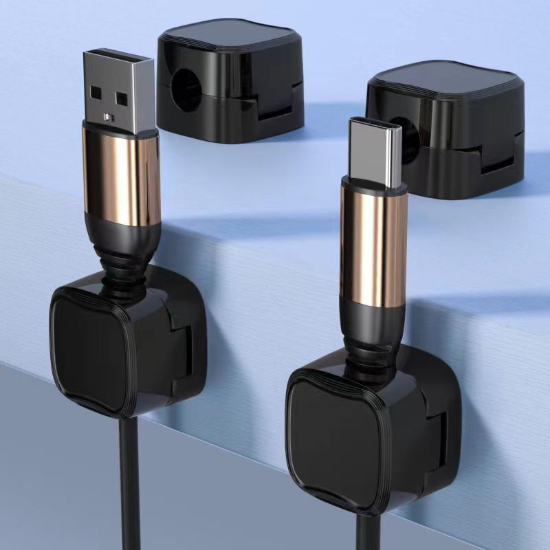 6pcs/set Magnetic Cable Clips Cable Smooth Adjustable Cord Holder Under Desk Cable Management Wire Keeper Cable Organizer Holder