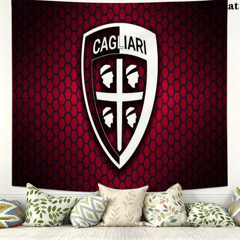 Cagliari Calcio Wall Tapestry Aesthetic Wall Hanging Printed Fabric Blanket Decorative Tapestries for Bedroom Living Room Home Decor