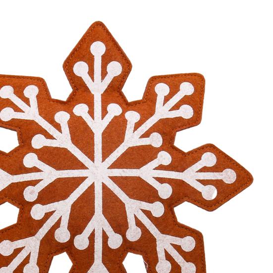 Christmas Tree Topper Rustic Felted Snowflake/Star Tree Topper Decorations for Indoor Outdoor Holiday Home Party Decor