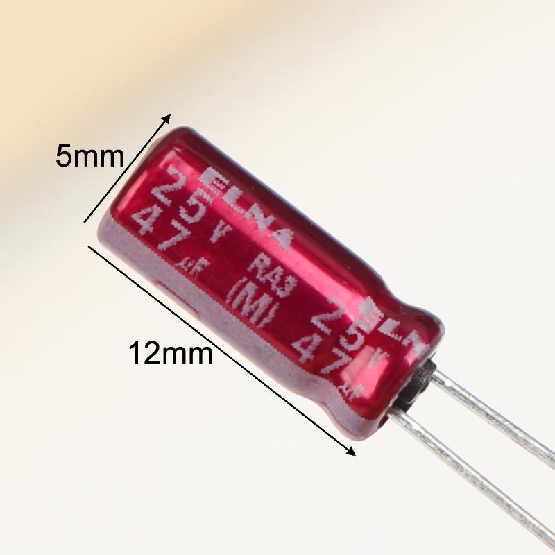 10/30/50Pcs Elna 25V47Uf Silmic Ii Series 5X11Mm Ce85°C Fever Audio Electrolytic Capacitor 25V47Uf Copper Pin Capacitors
