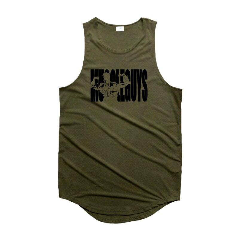 Muscleguys Men's Summer Bodybuilding muscle Tank Top Comfortable and Fashion printed Tops Tide youth slim Sleeveless Fitness Vest