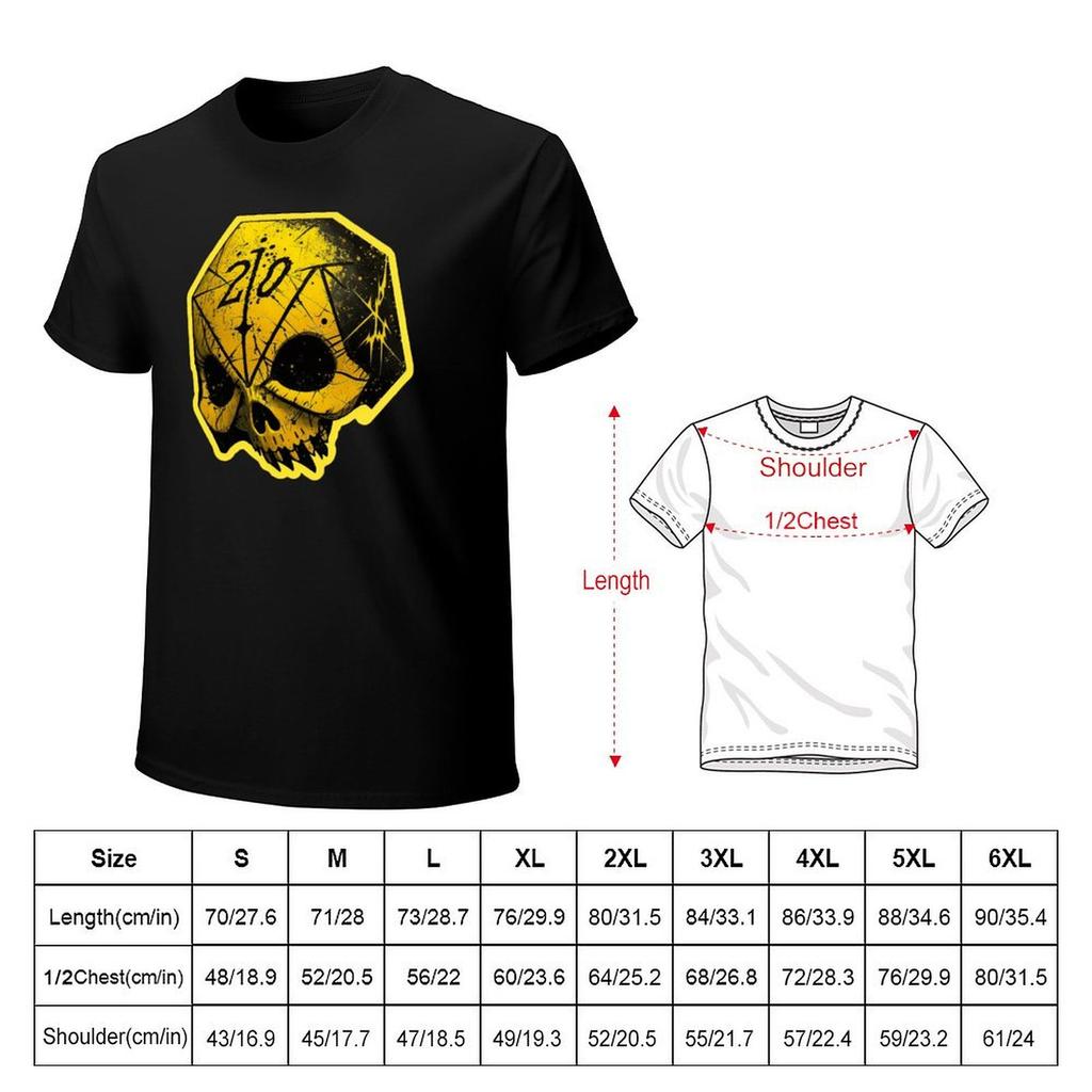 Mrk Borg  Yellow Skull d20 TShirt Louboutins shirts graphic tees korean fashion big and tall t shirts for men