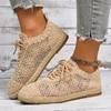 Fashion 2025 Hot Sale Ladies Shoes Lace-up Women's Vulcanize Shoes Fashion Hollow Out New Plus Size Casual Comfortable Flat Low Heels