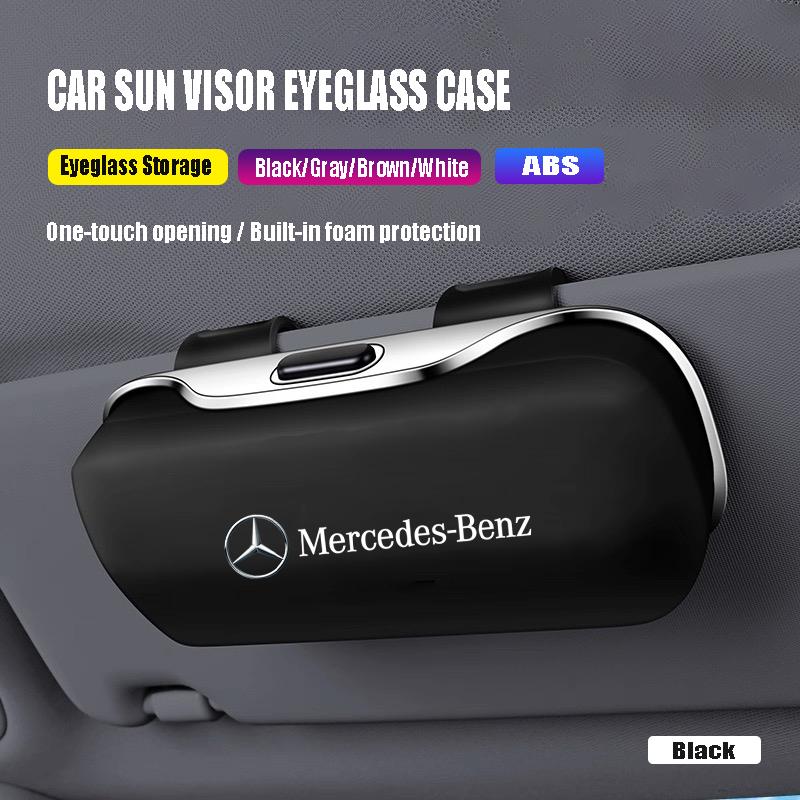 Car Abs Sun Visor Sunglass Case Auto Valve Cap For Mercedes Benz W205 C300 W203 W206 W108 W124 W126 W140 W168 W169 W176 W177 W20 ll1