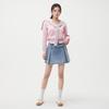 LAP Pleated Strap Belt Denim Skirt Pants Ar1Dp266