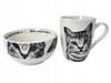 A Great Set of a Mug and Bowl with a Picture of a Cat As a Gift