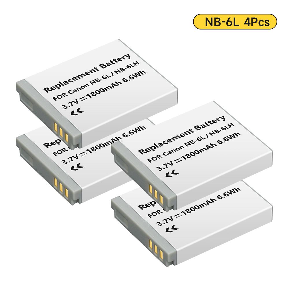 1800mAh NB-6L NB6LH Kameraakku NB6L NB-6LH Akku für Canon PowerShot D30 D10 S120 S90 SX700HS SX280HS IXUS210 SD35001S