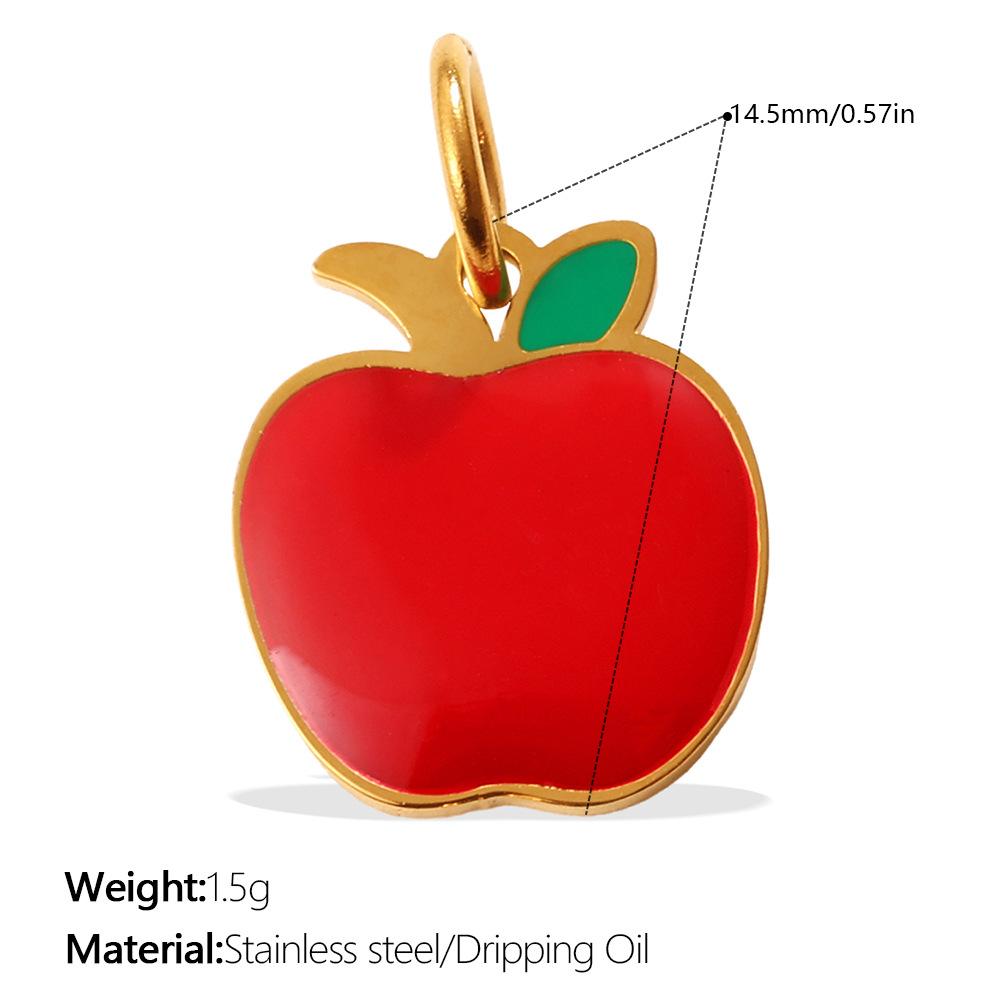 

2026 Creative Simple and Versatile New Small Fresh Pendant Colored Dripping Strawberry Apple Cute Pendant Female