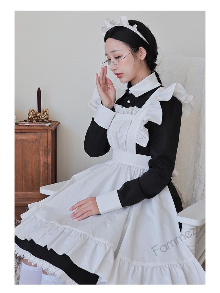 Japanese Lolita Long Sleeve Cosplay Maid Dress LT003