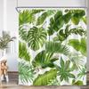 Tropical Leaves Monstera Shower Curtain Jungle Forest Green Leaf Plants Greenery Bathroom Decorations Nordic Modern Bath Curtain