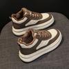 High-top Women's Shoes 2025 New Autumn and Winter Versatile Velvet Warm Cotton Shoes Platform Casual Sports Soft Leather Board Shoes Women