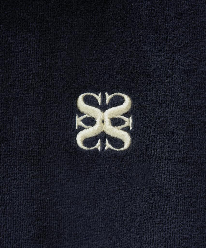 Satur Rawton Velour Track Zip-Up Jacket Navy