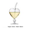1 Stück herzförmiges Cocktailglas mit Strohhalm, klares Weinglas mit Stiel, kreative Champagnergläser, Trinkbecher für Bar, Pub, Club