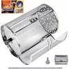 Stainless Steel Rotating Chicken Wing Basket with Automatic Rewind 360° Rotating BBQ Basket Outdoor BBQ Basket Set Gift