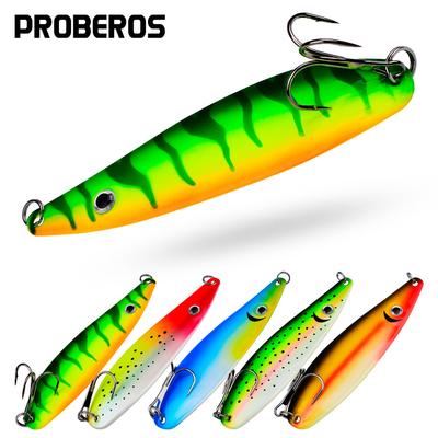 Esca con cucchiaio di paillettes, piastra di ferro colorata, esca da 11,5 cm, 18,5 g, piastra di ferro a forma di foglia di salice, uccisione di spigole con bocca incrociata
