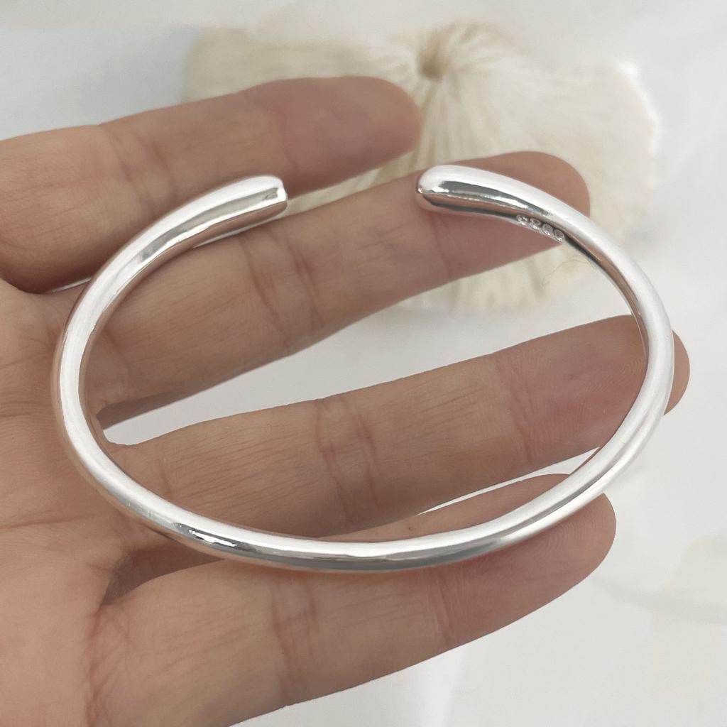 100% Massives 925 Sterling Silber Metallarmband für Damen Herren Vintage Handgefertigt Schlicht Geburtstag Geschenk S-B451