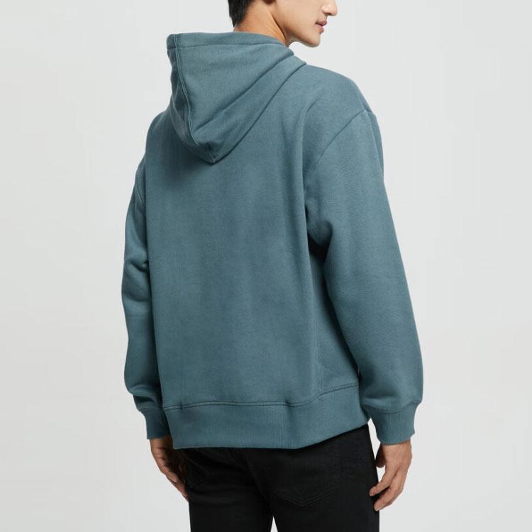 Calvin Klein Solid Color Casual Embroidered Fleece Hoodie Men Tops Lake-Blue 40HM256-DA3