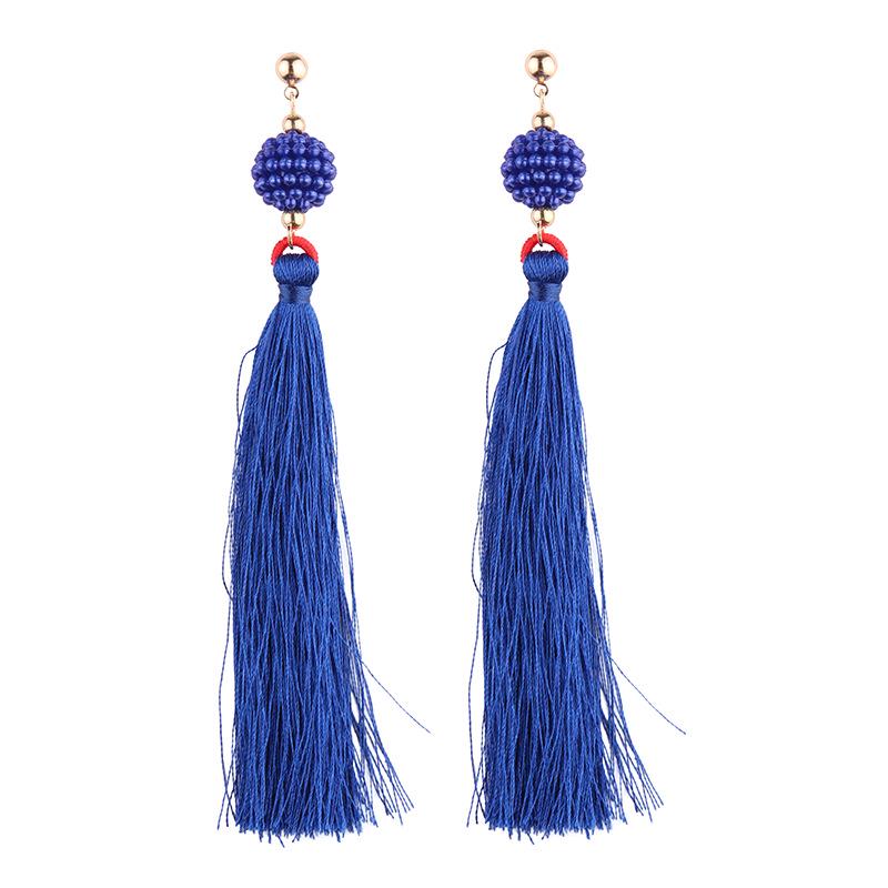 ball earrings|clip on earrings|ear cuffs|dangle earrings|earring jackets|hoop earrings|stud earrings|Exaggerated earrings long knitted national wind studs. European and American earrings